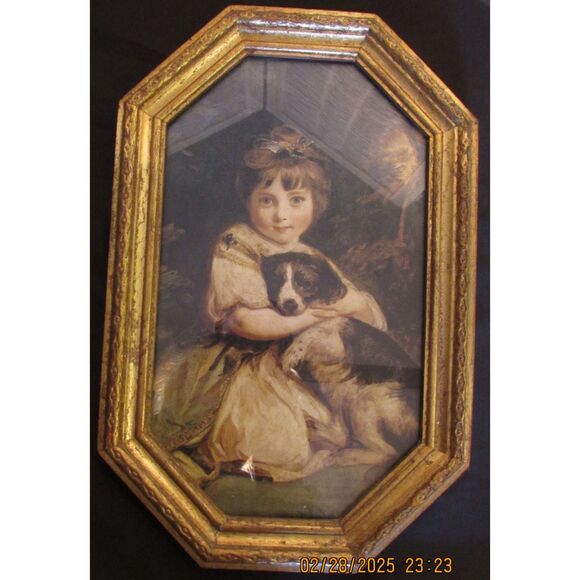Italy vintage frame print Miss Jane Bowles by Joshua Reynolds gallery wall girl - Picture 1 of 7
